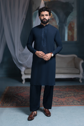 Embroided Navy Designer Shalwar Kameez