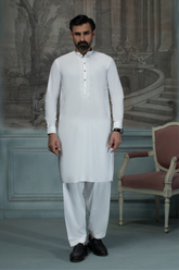 Embroided Off White Designer Shalwar Kameez