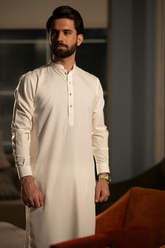 Off-White Textured Designer Suit