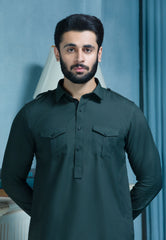 Olive Dual Flap Designer Suit