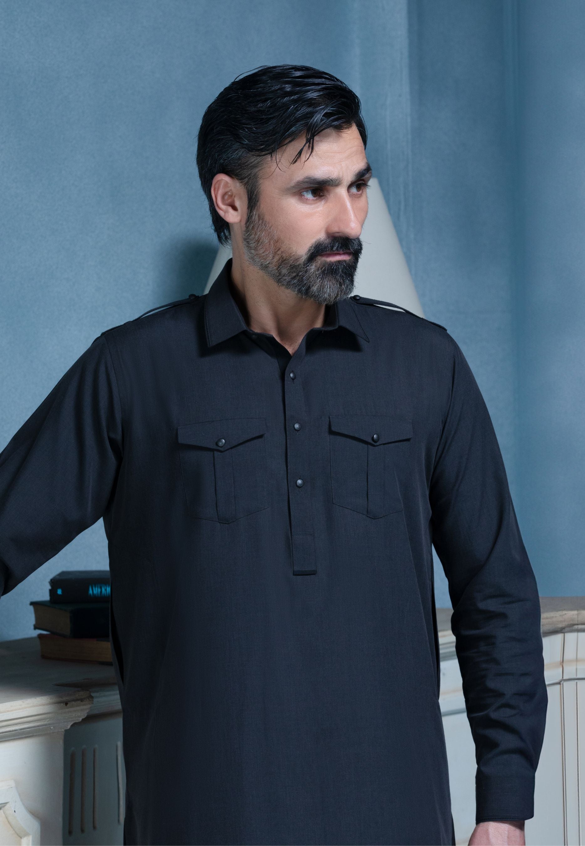 Charcol Dual Flap Designer Suit