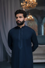 Embroided Navy Designer Shalwar Kameez