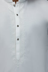 Embroided Off White Designer Shalwar Kameez