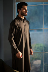 BROWN- Premium Textured Kameez Shalwar