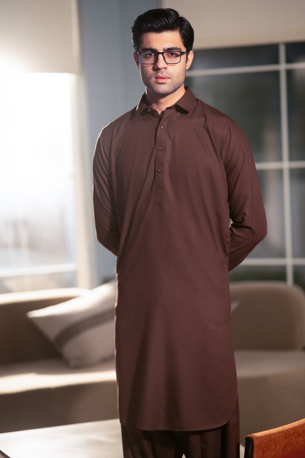Maroon- Premium Textured Kameez Shalwar