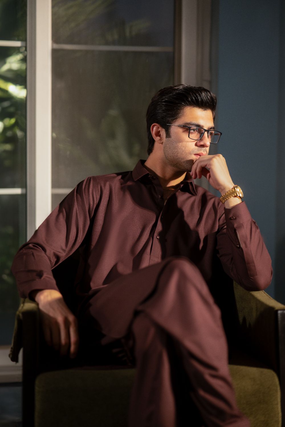 Maroon- Premium Textured Kameez Shalwar