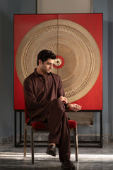 Maroon- Premium Textured Kameez Shalwar
