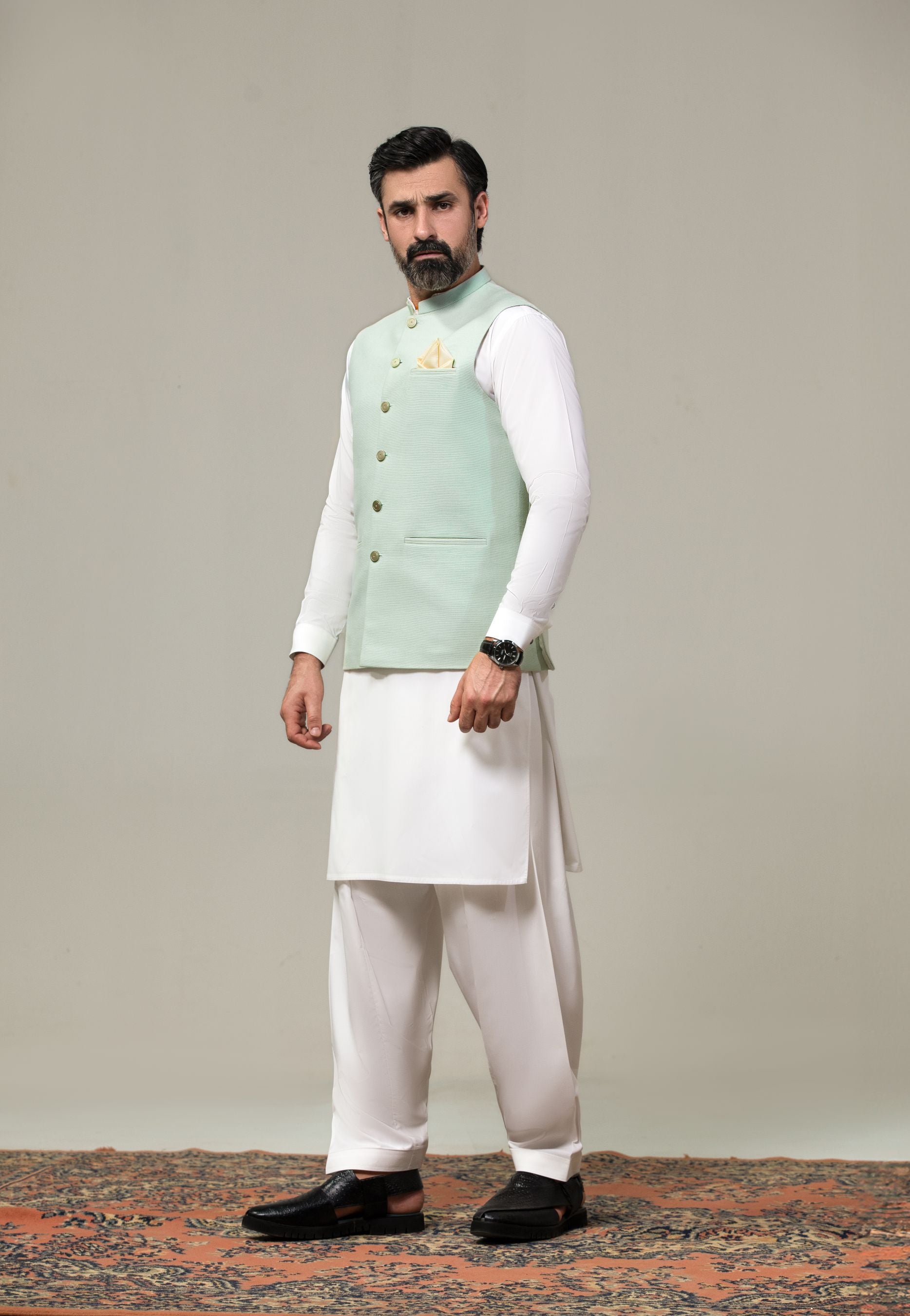 MINT GREEN DESIGNER WAISTCOAT