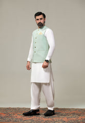 MINT GREEN DESIGNER WAISTCOAT