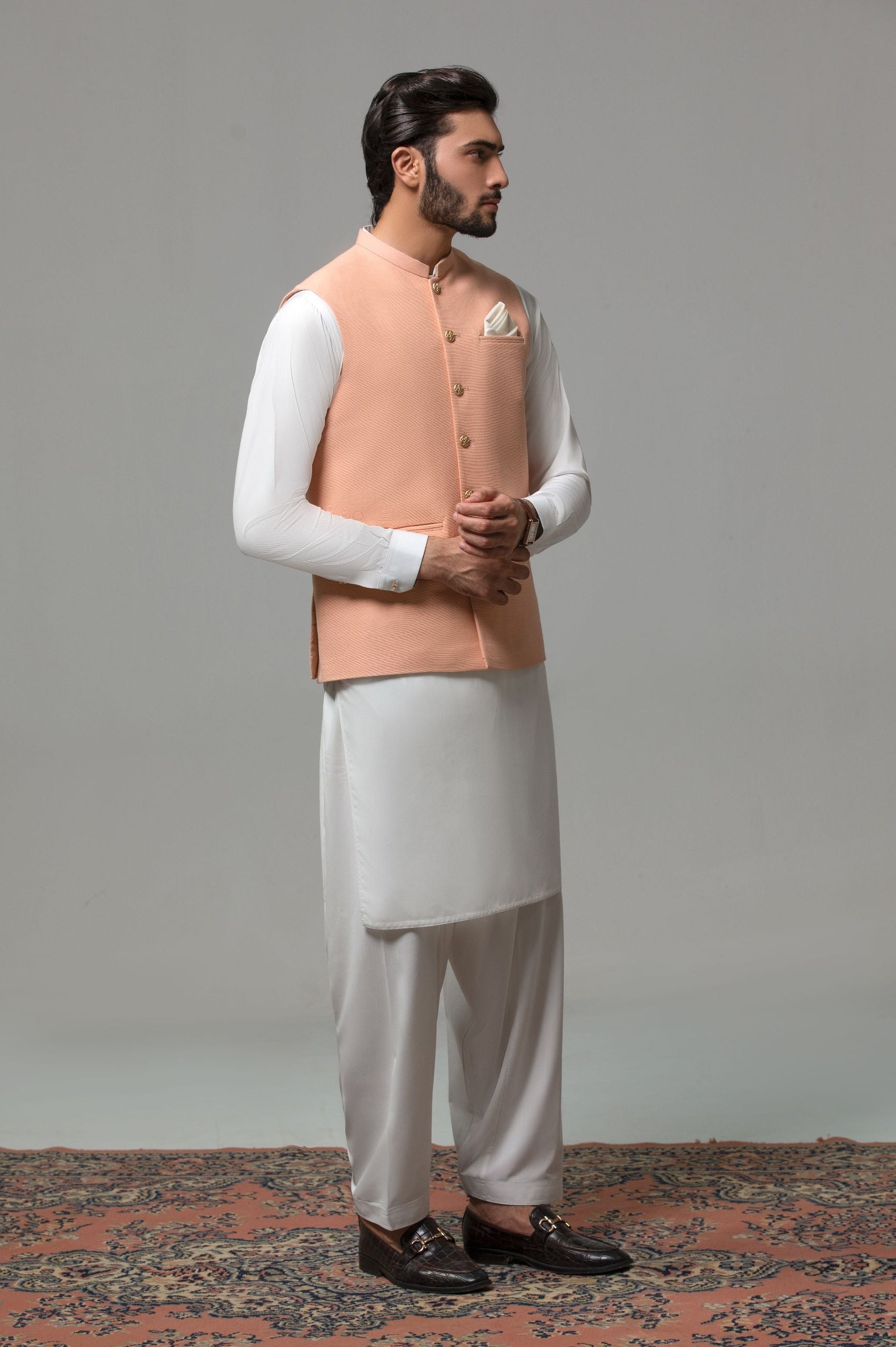 PEACH DESIGNER WAISTCOAT