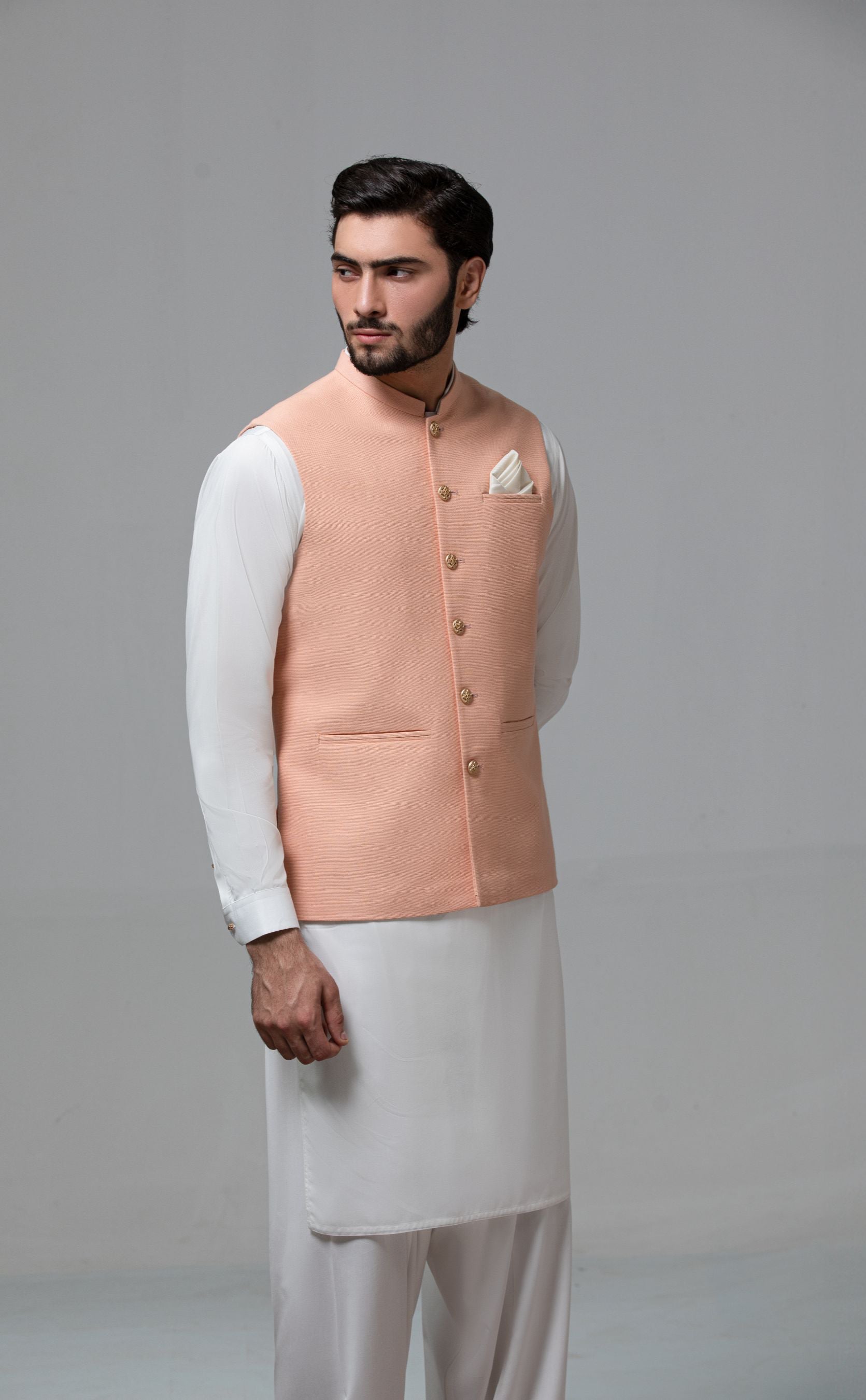 PEACH DESIGNER WAISTCOAT
