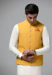 MUSTARD GOLD DESIGNER WAISTCOAT