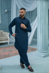 NAVY- Premium Textured Kameez Shalwar