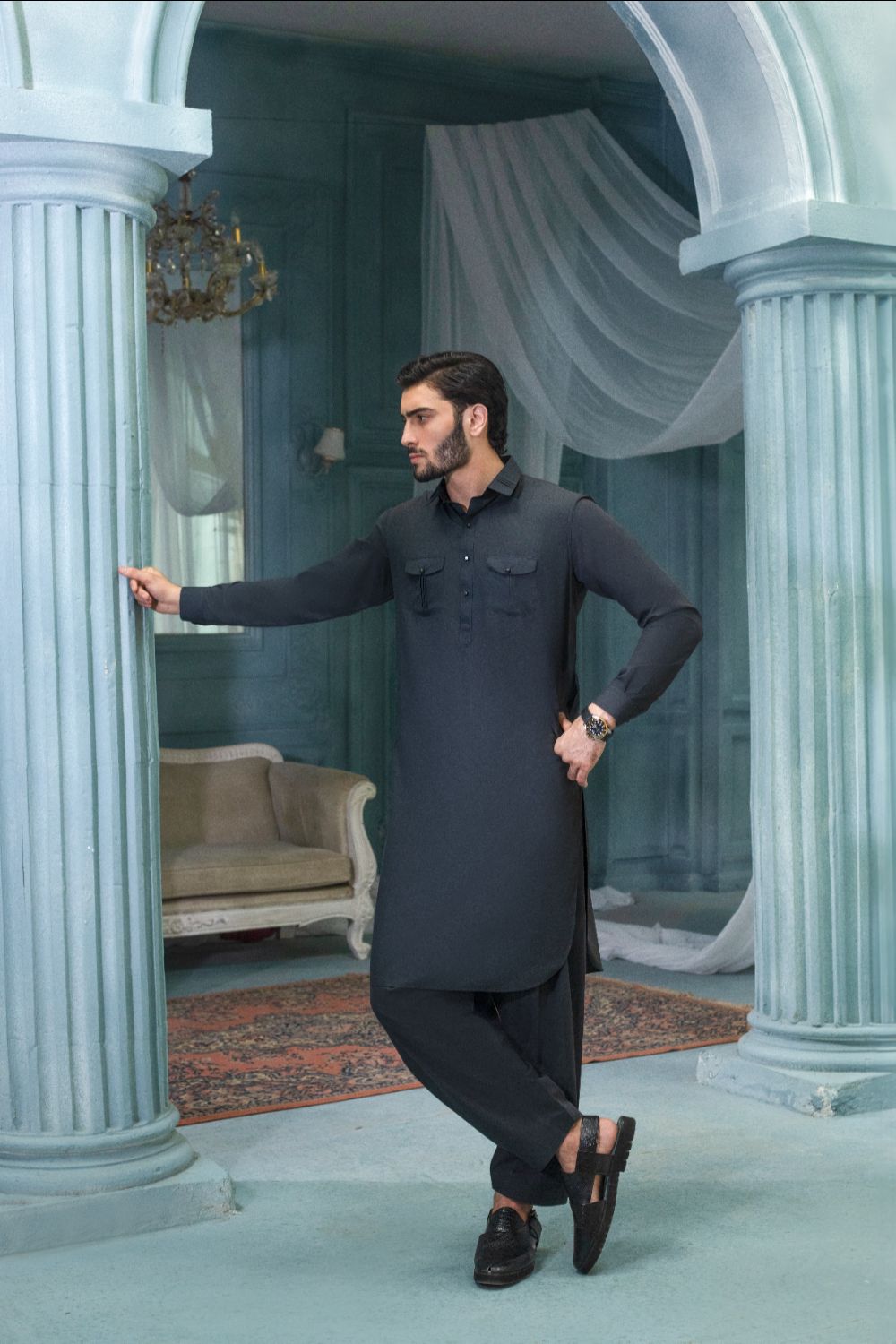 Black-Urban Crest Designer Suit