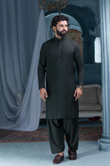 Black- Premium Textured Kameez Shalwar (Single Button)
