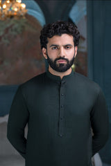 Black- Premium Textured Kameez Shalwar (Single Button)