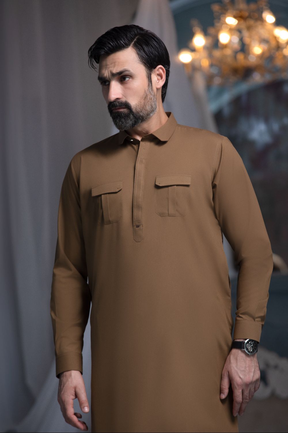CAMEL- Noble Crest Designer Suit
