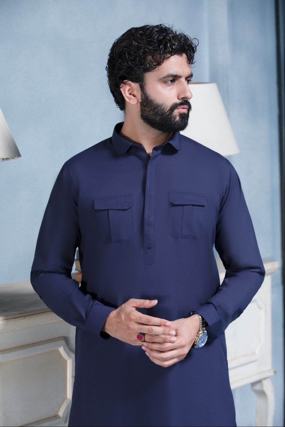 BLUE- Noble Crest Designer Suit