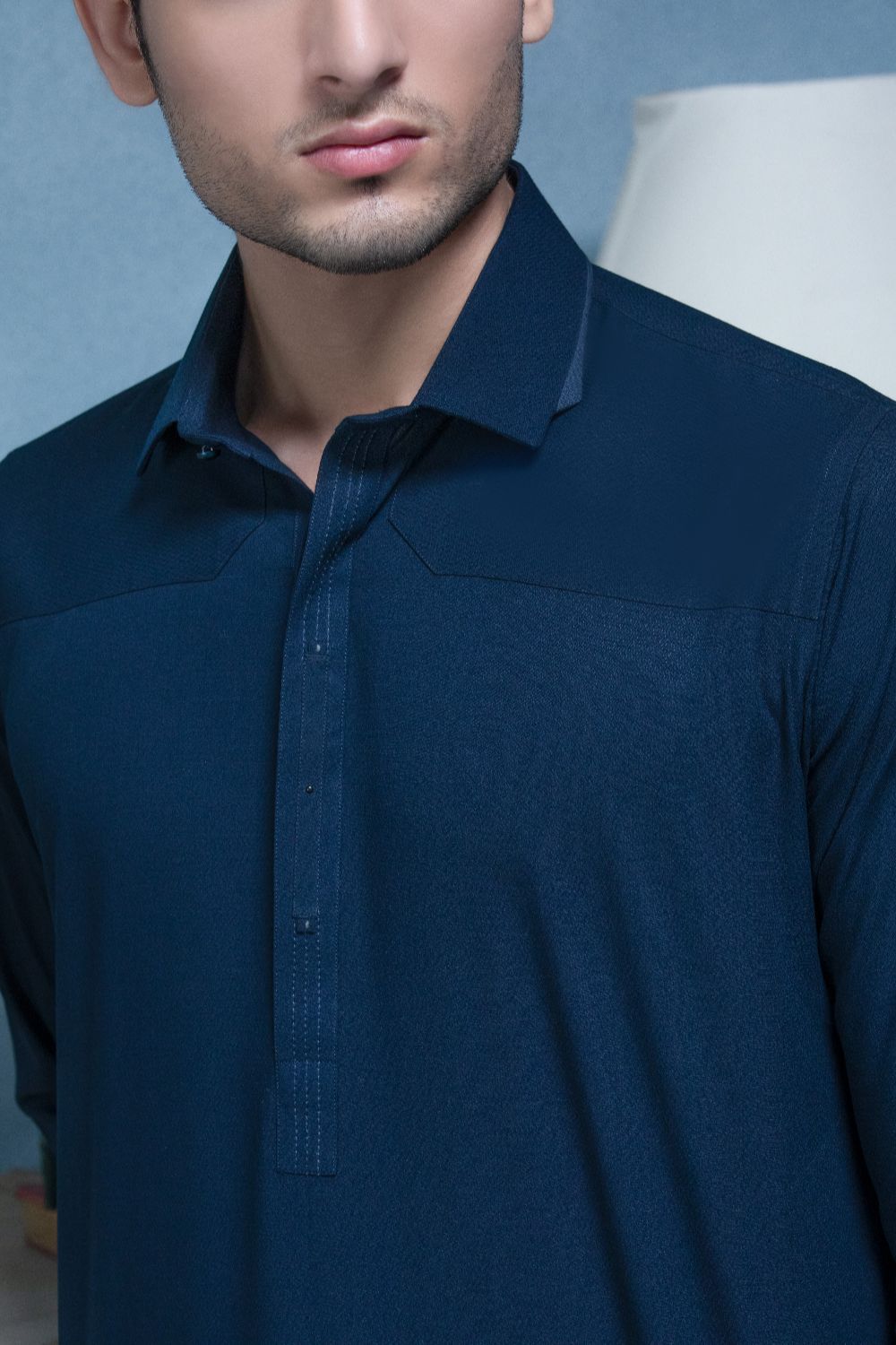Elite Hidden Placket Collar Kameez Shalwar
