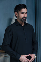 Elite Hidden Placket Collar Kameez Shalwar