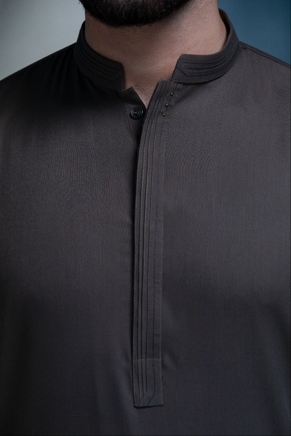 Elite Hidden Placket Designer Suit - Choco Brown