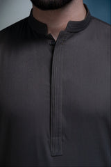 Elite Hidden Placket Designer Suit - Choco Brown