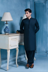 Elite Hidden Placket Designer Suit - Zinc