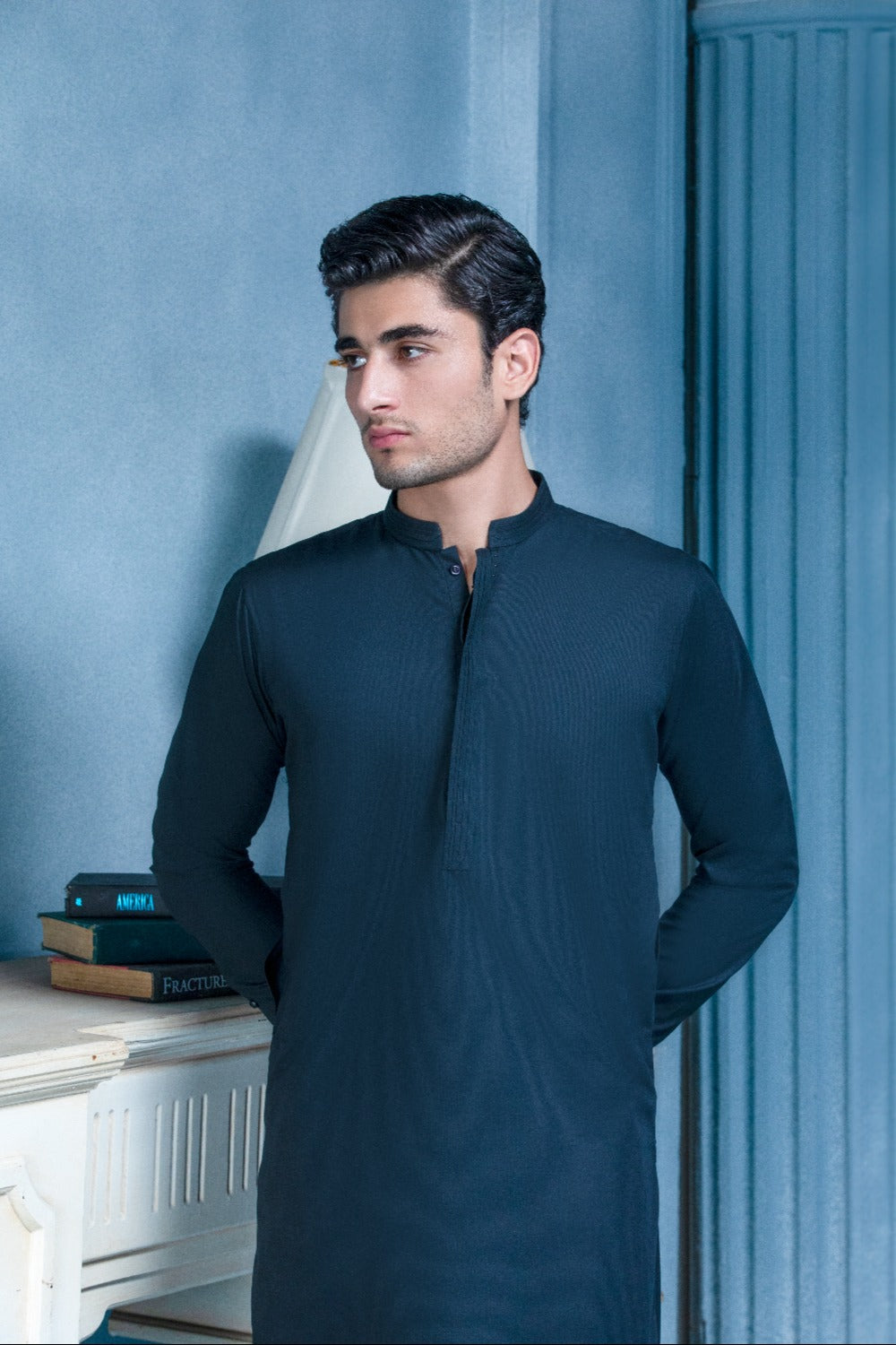 Elite Hidden Placket Designer Suit - Zinc