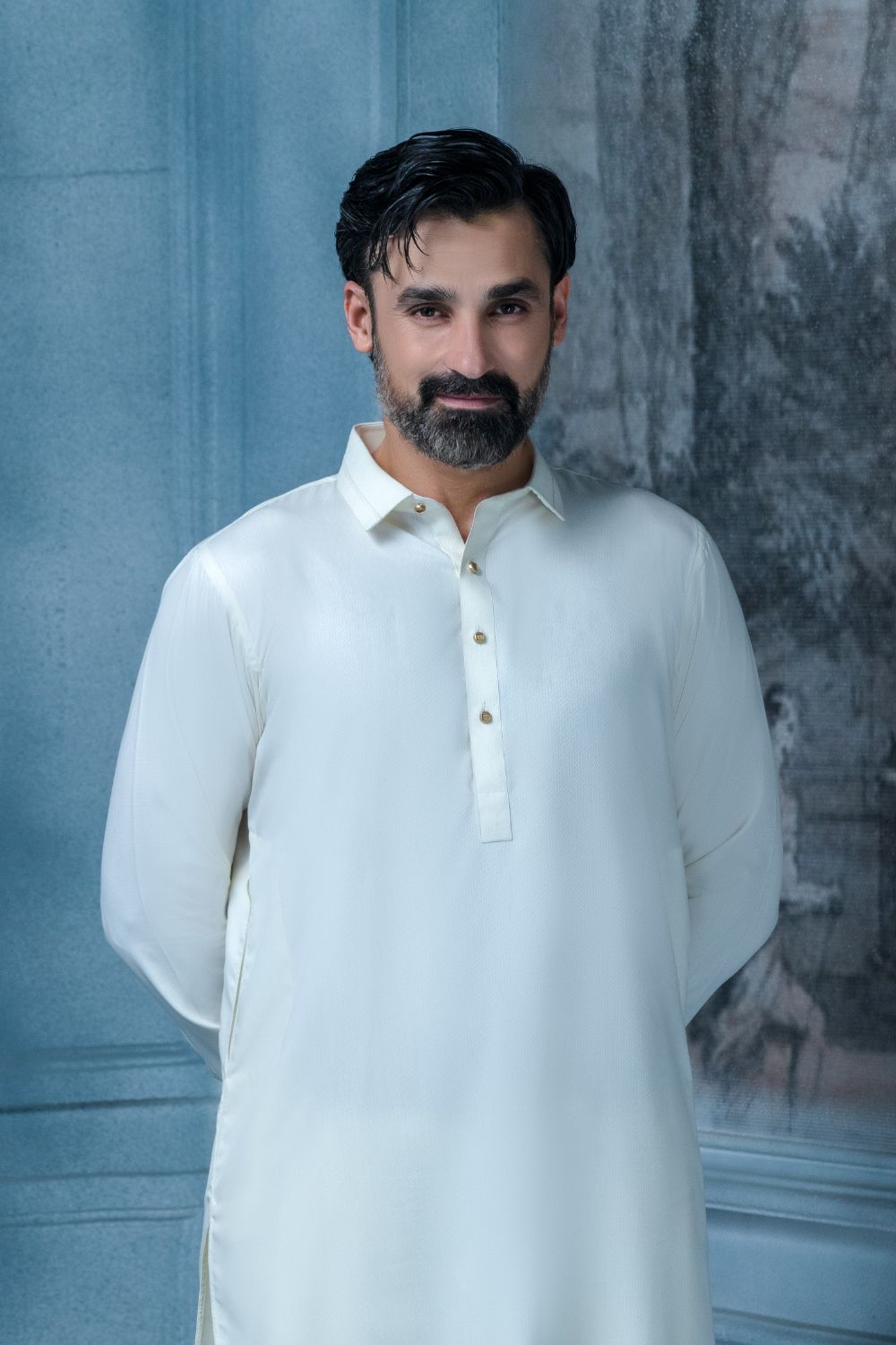 OFF-WHITE - Premium Textured Kameez Shalwar