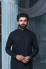 Black Textured Designer Suit