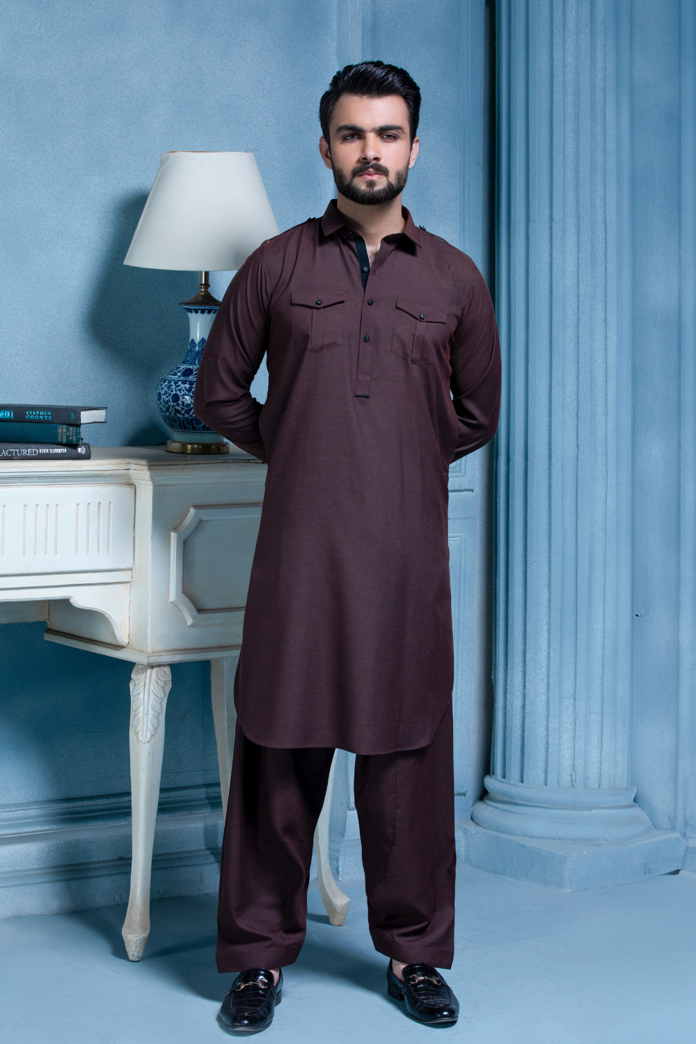 Maroon Dual Flap Designer Suit