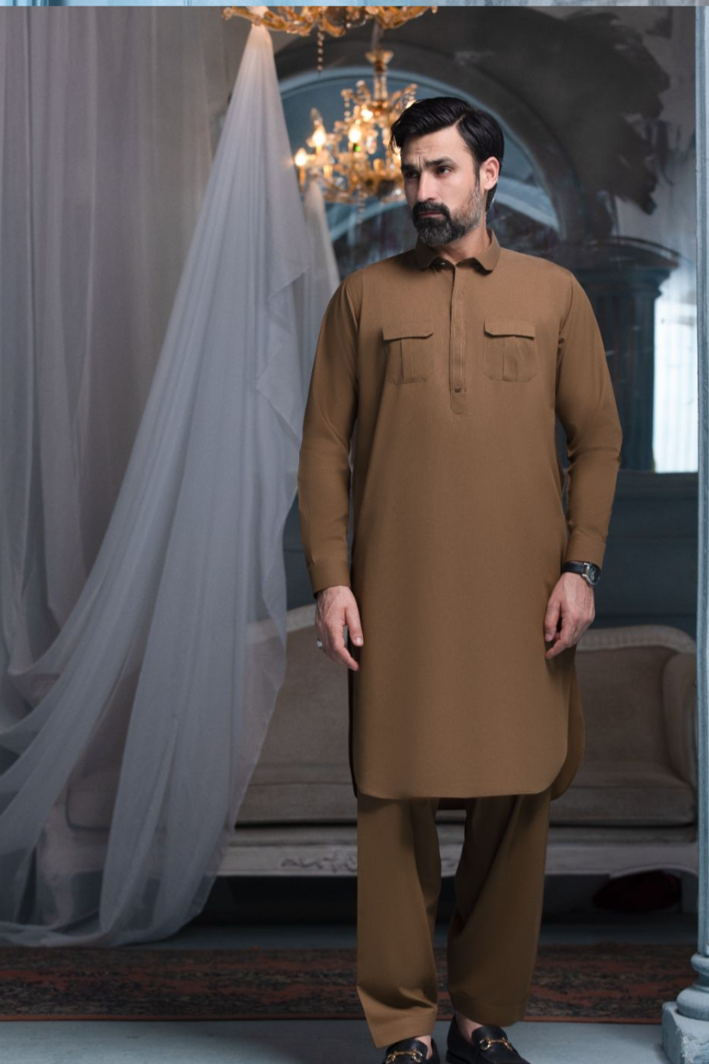 CAMEL- Noble Crest Designer Suit